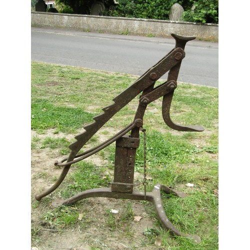 1237 - An old blacksmith made cart jack