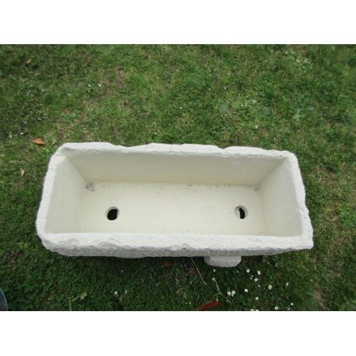 1266 - A good quality cast composition to simulate rough hewn rectangular trough and supports, 33 cm (combi... 