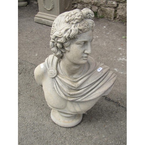 1278 - A cast composition stone classical male bust 52 cm high