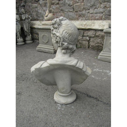 1278 - A cast composition stone classical male bust 52 cm high