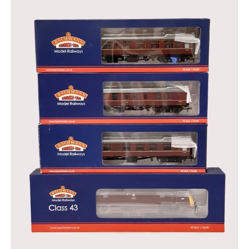 856 - Bachman 00 gauge Class 43 Warship D838 'Rapid' locomotive in BR maroon with full yellow ends togethe... 