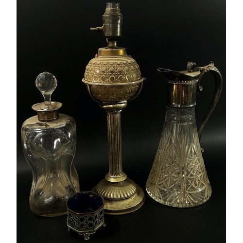 163 - A mixed collection of mostly 19th century silver plated items to include a large twin handled drinks... 