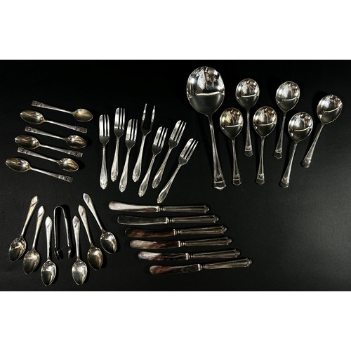 178 - A small collection of silver plated and other cutlery to include a cased set of six silver teaspoons... 