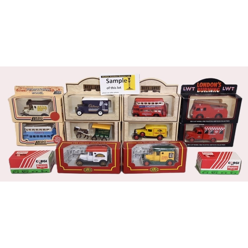 875 - 2 boxfuls of model vehicles including limited edition Corgi box sets 97078, 97754 and 16601, 8 from ... 