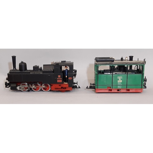 876 - Two G Gauge LGB (Lehmann Gross Bahn) model locomotives comprising U2 Ziller Valley Railroad steam en... 