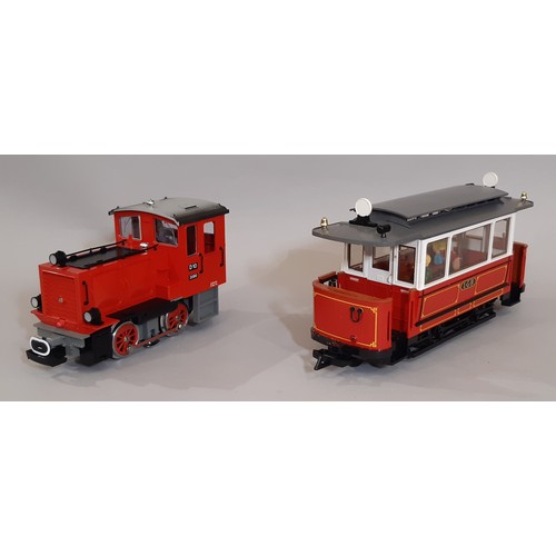 877 - Two LGB (Lehmann Gross Bahn) G scale model street cars numbers 2090 and 3600 in original boxes (2)