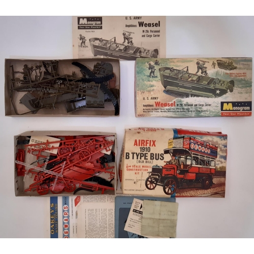 878 - 8 vintage model vehicle kits comprising 1:16 scale Steam Traction engine by Bandai, 1:50 scale Japan... 