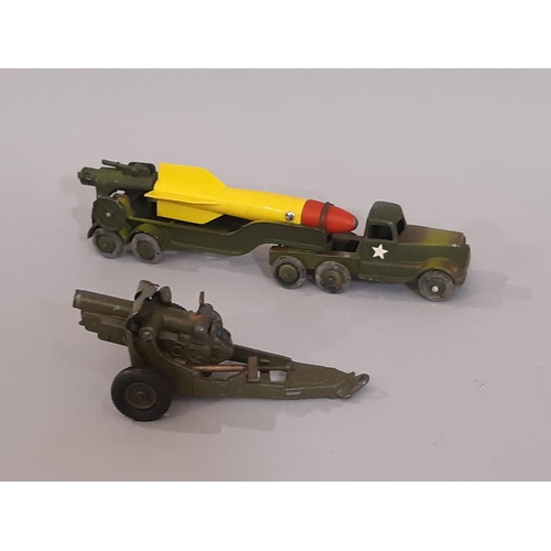 887 - A collection of Dinky military vehicles including boxed Foden Army Truck 668, unboxed Tank Transport... 