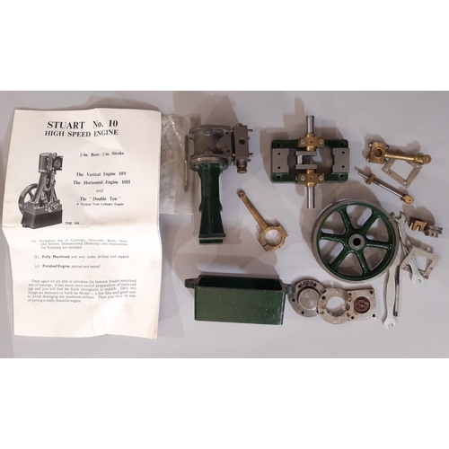 888 - Stationary model High Speed Engine No 10 by Stuart Turner in kit form with instructions, partially a... 