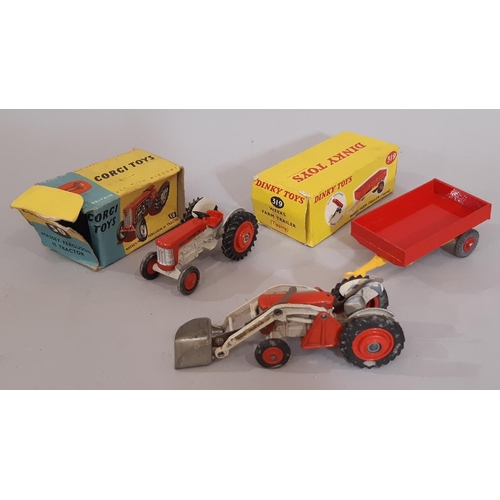 899 - A mixed collection of vintage model vehicles including boxed Corgi 50 Massey Ferguson Tractor and  D... 