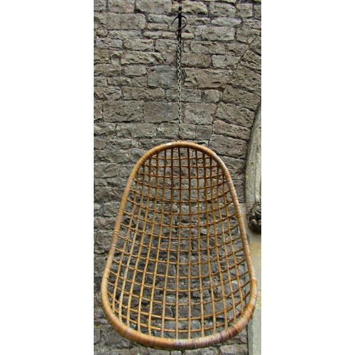 1293 - A conical/egg shaped suspended cane work chair