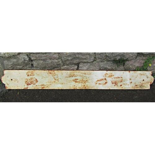 1284 - A weathered cast iron sign with raised lettering 'Albert Square' 14 cm x 109 cm