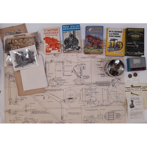 910 - A mixed lot related to railway modelling including a series of plan drawings for 2 Scale Fowler Show... 