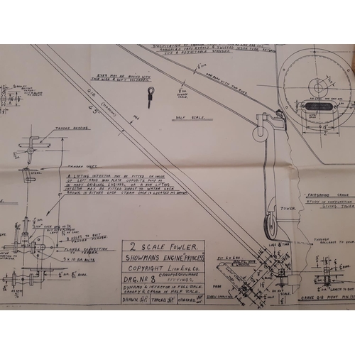 910 - A mixed lot related to railway modelling including a series of plan drawings for 2 Scale Fowler Show... 