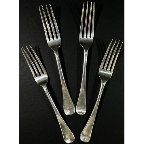 204 - A mixed lot of silver dessert and table forks, London, Victorian and Georgian, 26oz approximately (1... 