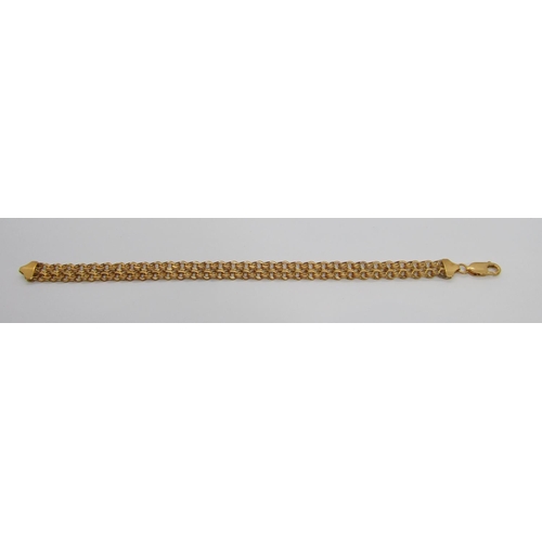 313 - 9ct fancy curb link bracelet, maker 'BJB', 19.1cm L approx, 5.4g