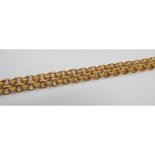 313 - 9ct fancy curb link bracelet, maker 'BJB', 19.1cm L approx, 5.4g