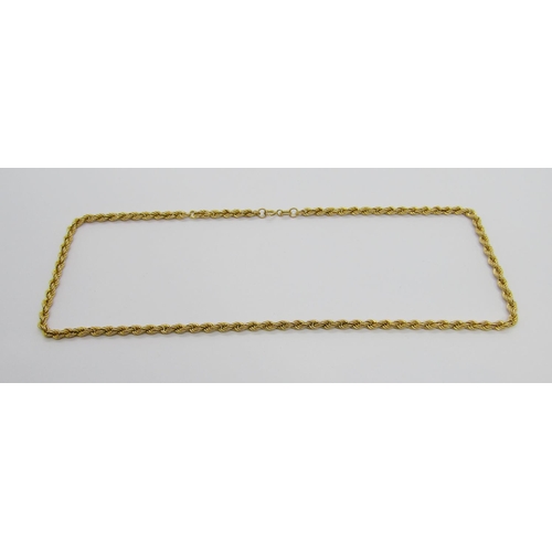 319 - Italian 9ct rope twist chain necklace, 41cm L approx, 3.6g