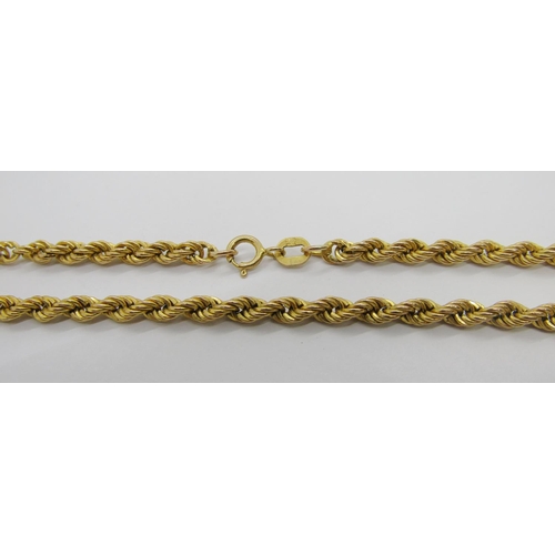 319 - Italian 9ct rope twist chain necklace, 41cm L approx, 3.6g