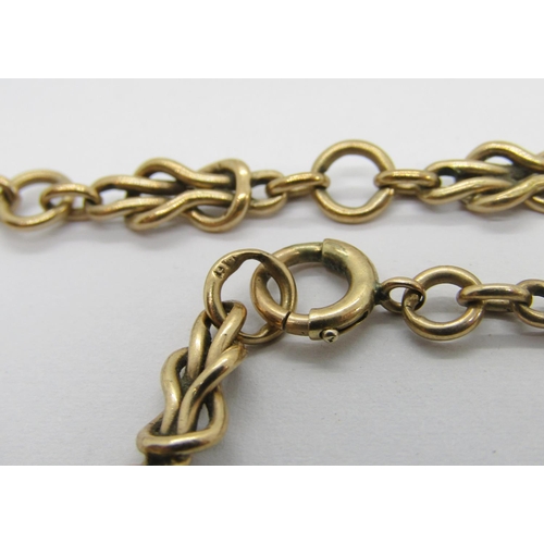 334 - Early 20th century 9ct fancy link bracelet, 18.9cm L approx, 6.6g