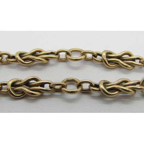 334 - Early 20th century 9ct fancy link bracelet, 18.9cm L approx, 6.6g