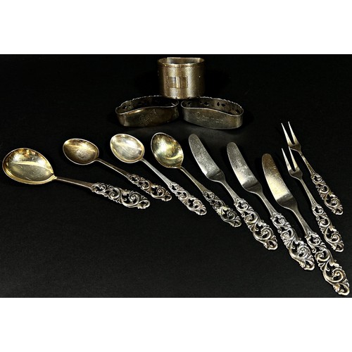 231 - A selection of Brodrene Mylius Norway Tele pattern flatware stamped 830S including 12 dessert spoons... 