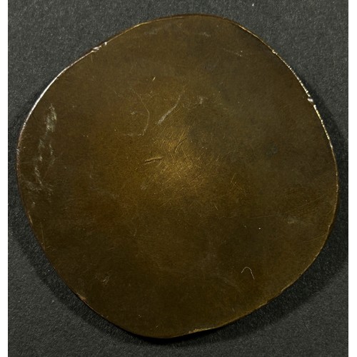 373 - A bronze ‘jester’ medallion by Henry Dropsy, signed lower right,  5cm diameter