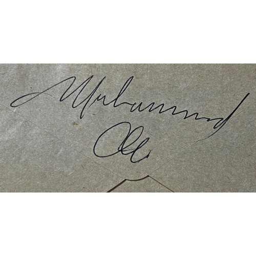 395 - Muhammad Ali Autograph (Cassius Clay) collected at the Cumberland Hotel London, 24th July 1966, sign... 