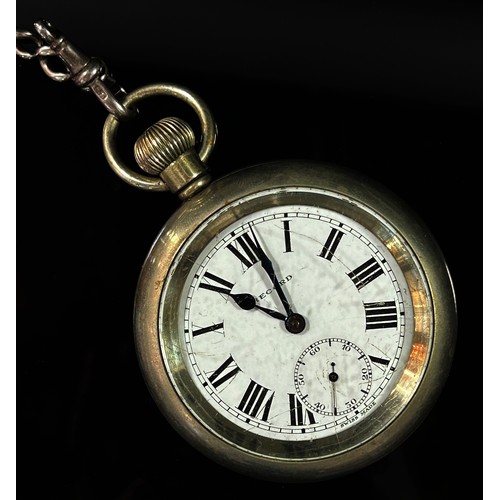 420 - British Railway Interest: A L.N.E.R Record Swiss made lever pocket / fob watch, engraved to reverse:... 