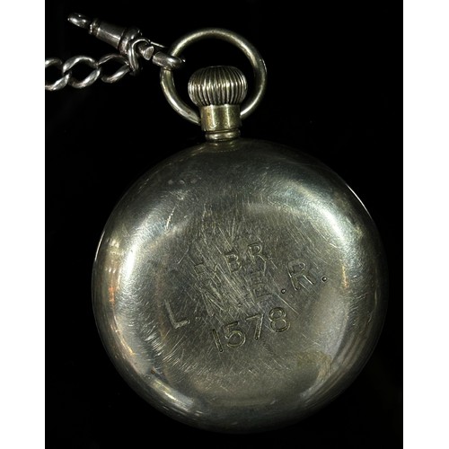 420 - British Railway Interest: A L.N.E.R Record Swiss made lever pocket / fob watch, engraved to reverse:... 