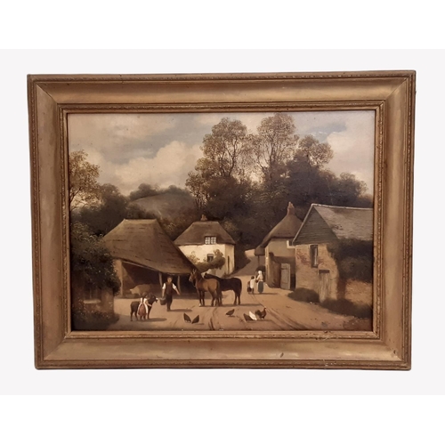 1953 - W. Wilcox (19th Century) - Cockington Forge, signed below, oil on canvas, 31 x 42 cm, gilt framed