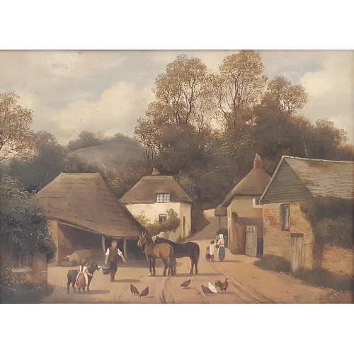 1953 - W. Wilcox (19th Century) - Cockington Forge, signed below, oil on canvas, 31 x 42 cm, gilt framed