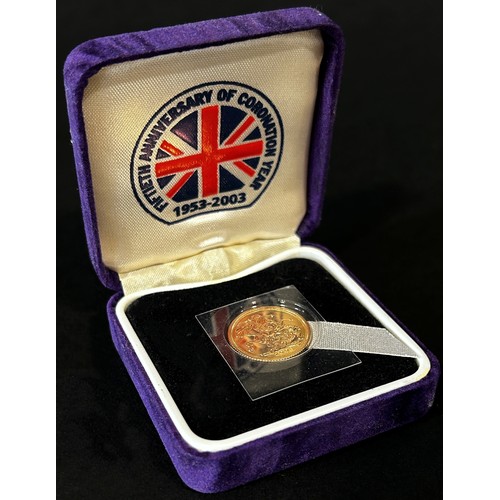 394 - Elizabeth II, a gold half sovereign coin, 2003.