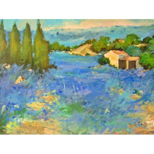 1995 - J. Coillard (Contemporary) - Provencal landscape, oil on canvas, signed lower right, 80 x 80 cm, unf... 