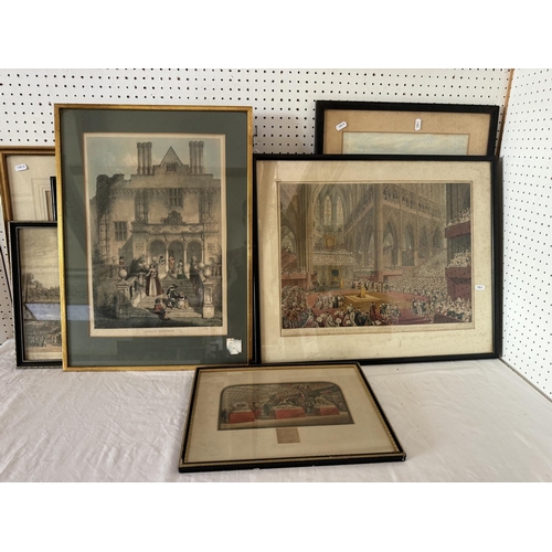 1980 - (Naval interest) Eight framed works, to include: A watercolour of 'The Beatrice' ship in full sail, ... 