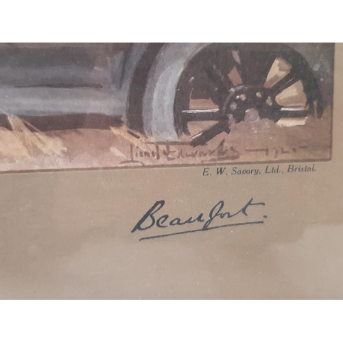 1927 - After Lionel Edwards (1874-1954)  'The Duke of Beaufort In His Car', print in colours, inscribed 'Be... 