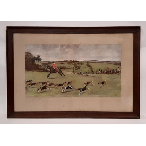 1928 - Cecil Aldin (1870-1935) - 'South Dorset Hunt', signed print in colours, signed lower left, 3 x 68 cm... 