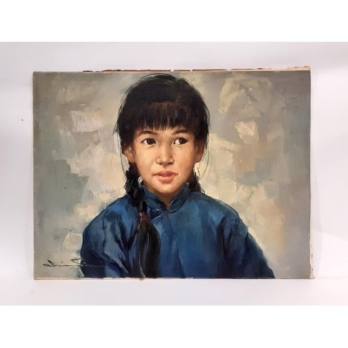 1936 - 20th Century School - Portrait of a Chinese girl, indistinctly signed lower left, oil on canvas, 46 ... 