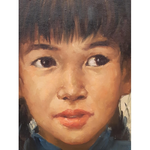 1936 - 20th Century School - Portrait of a Chinese girl, indistinctly signed lower left, oil on canvas, 46 ... 