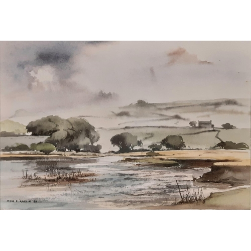 1943 - John E. Parkin (1932-2016) - Three watercolours of rural landscapes, titled: 'The Swale, Reeth', 'Ne... 