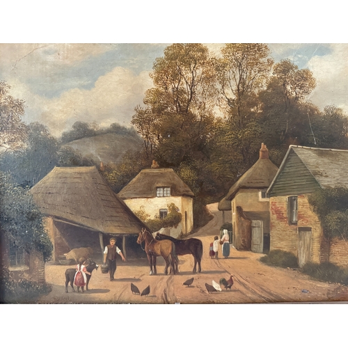 1953 - W. Wilcox (19th Century) - Cockington Forge, signed below, oil on canvas, 31 x 42 cm, gilt framed