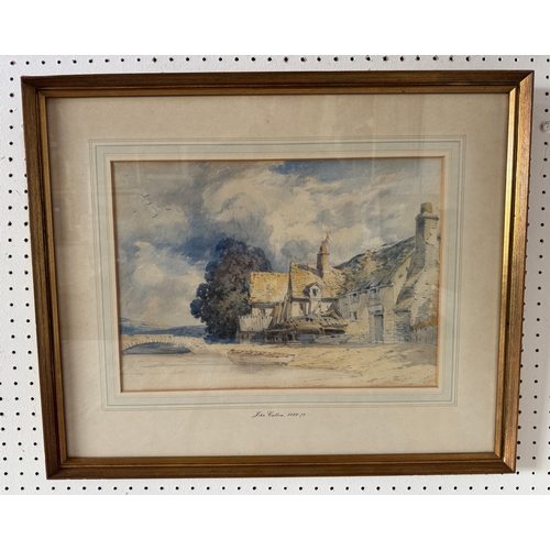 1964 - John Callow O.W.S (1822-1878) - Riverside Scene, inscribed to label 'initialled and dated verso, bea... 