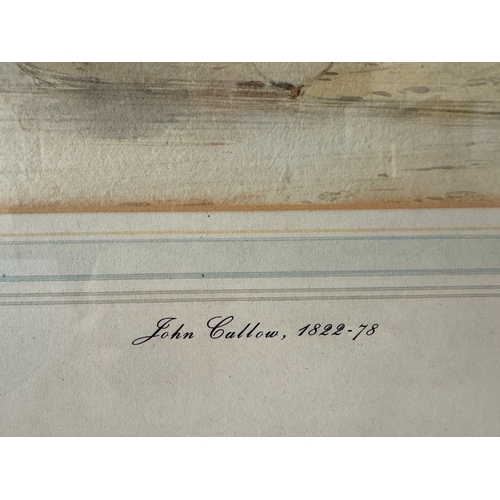 1964 - John Callow O.W.S (1822-1878) - Riverside Scene, inscribed to label 'initialled and dated verso, bea... 