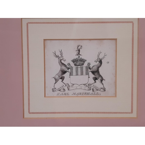 1947 - A set of eight 19th century engravings of coats of arms, to include: Glencairn, Eglinton, Lothian, N... 