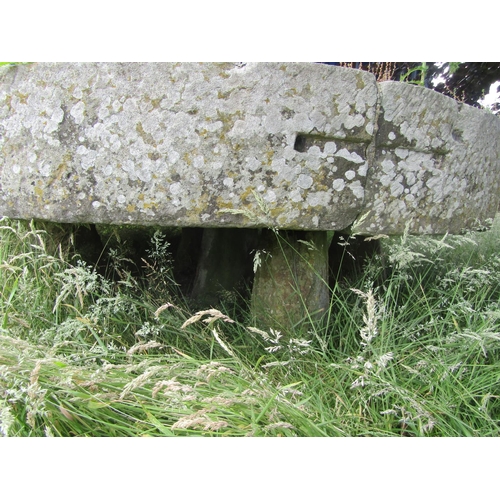 1061 - A huge and impressive antique weathered natural stone trough / lawn adornment of circular form, like... 