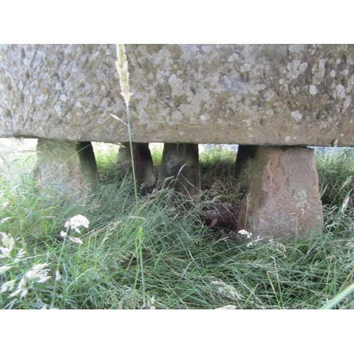 1061 - A huge and impressive antique weathered natural stone trough / lawn adornment of circular form, like... 