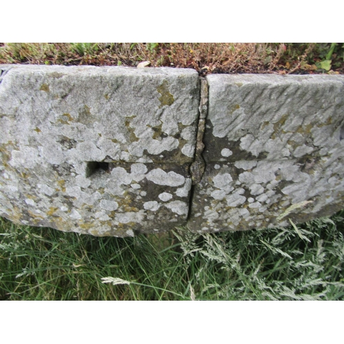 1061 - A huge and impressive antique weathered natural stone trough / lawn adornment of circular form, like... 