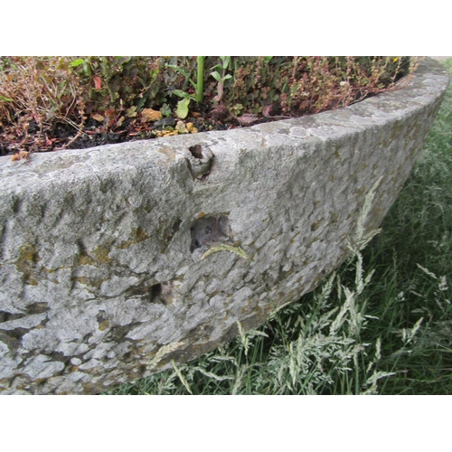 1061 - A huge and impressive antique weathered natural stone trough / lawn adornment of circular form, like... 