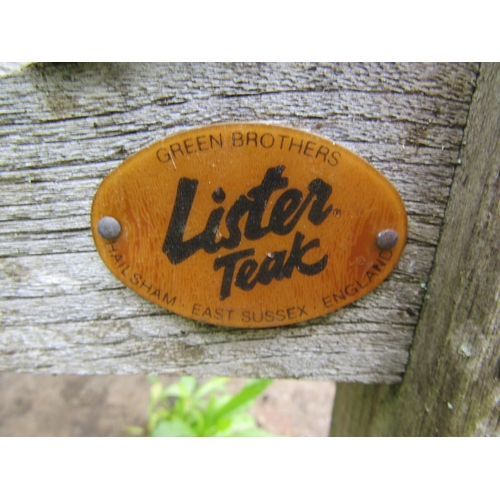 1092 - A weathered ‘Lister’ teak garden bench, 88cm high, 149cm wide.

From the collection of a private Nor... 