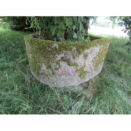 1100 - A large Demi-lune weathered natural stone planter / trough Auction, 64cm high, 105 x 85cm.

From the... 